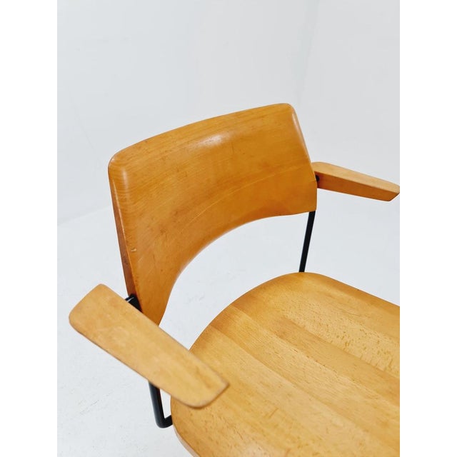 Bauhaus Swivel Office Armchair in Wood from Stollgiroflex 1960s For Sale - Image 9 of 11