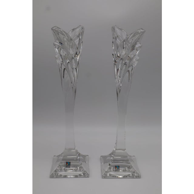 1980s Mid-Century Modern Marc Aurel Crystal Candlesticks by Nachtmann, 1990s For Sale - Image 5 of 5