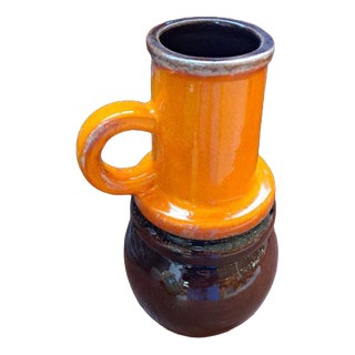 Tall Glazed Terracotta Vase, West Germany, 1970s For Sale