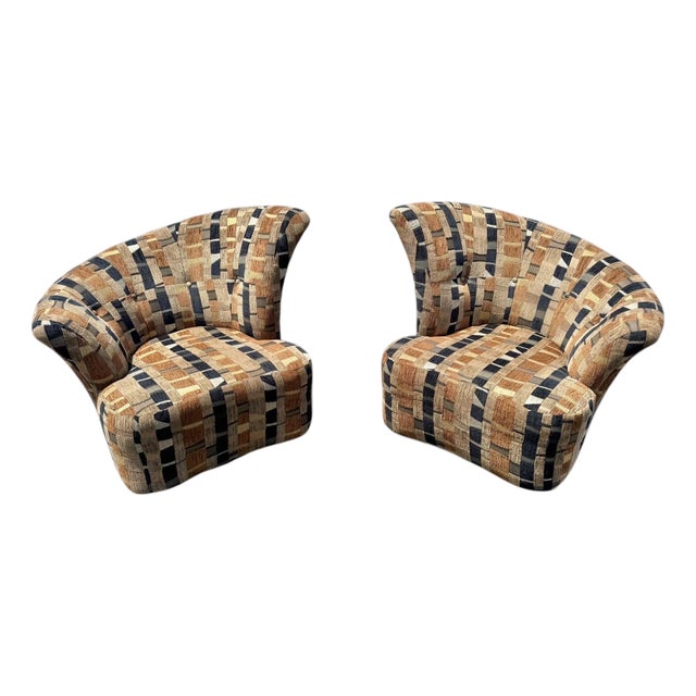Post Modern Swivel Lounge Chairs - Set of 2 For Sale