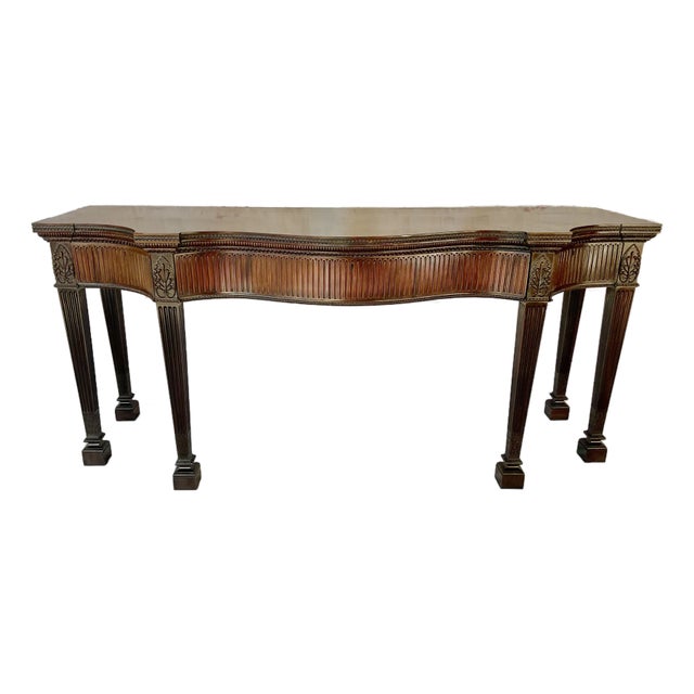 English Regency Style Carved Mahogany Console Serving Table For Sale