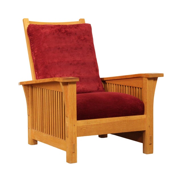 Stickley Mission Collection Natural Oak Morris Chair For Sale - Image 13 of 13