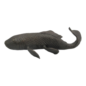 Japanese Okimono Carp Koi Fish Bronze Meiji Sculpture