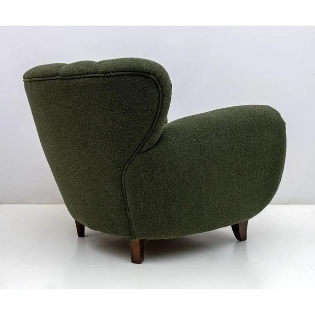 Wood Set of Italian Art Deco Bouclé Armchairs attributed to Guglielmo Ulrich, 1940s For Sale - Image 7 of 10