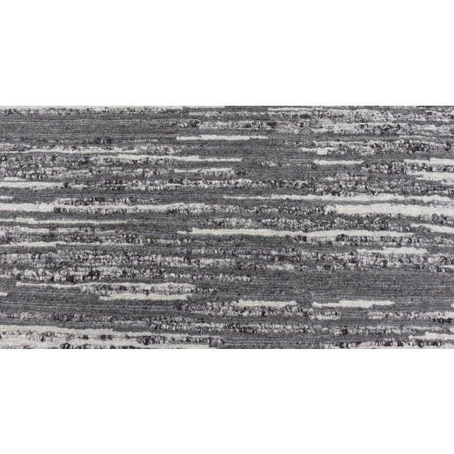 Early 21st Century Keivan Woven Arts Modern Runner in Grey and Ivory 2'2 X 14'1 For Sale - Image 5 of 12