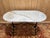 Oval Bistro Table with Marble Top and Cast Iron Base, 1925 For Sale - Image 6 of 7