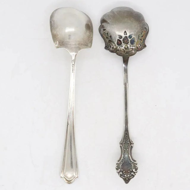 Early 20th Century American Manchester Silver Co. & Sterling Silver Jelly/Preserve Spoons - Set of 2 For Sale - Image 4 of 7