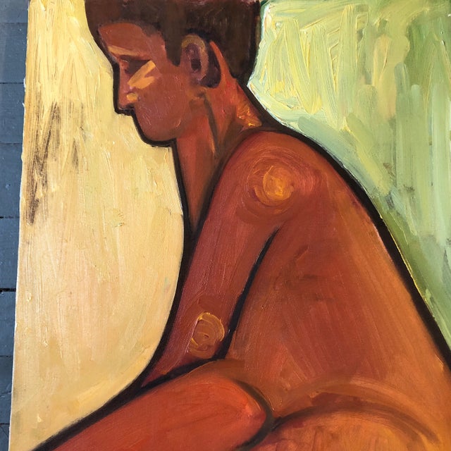 Original painting on stretched canvas 24 x 36 unframed Unsigned some disco ration from aged varnish dripping on reverse