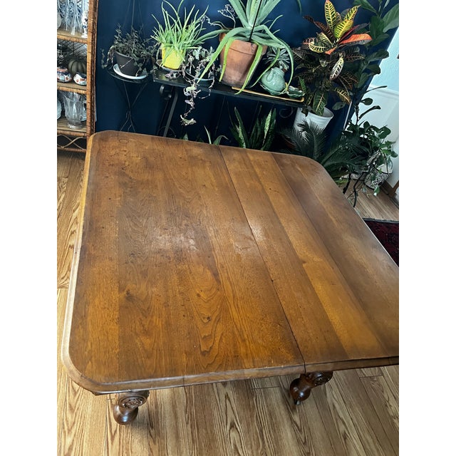 Antique Quartersawn Oak Dining Table For Sale - Image 4 of 9