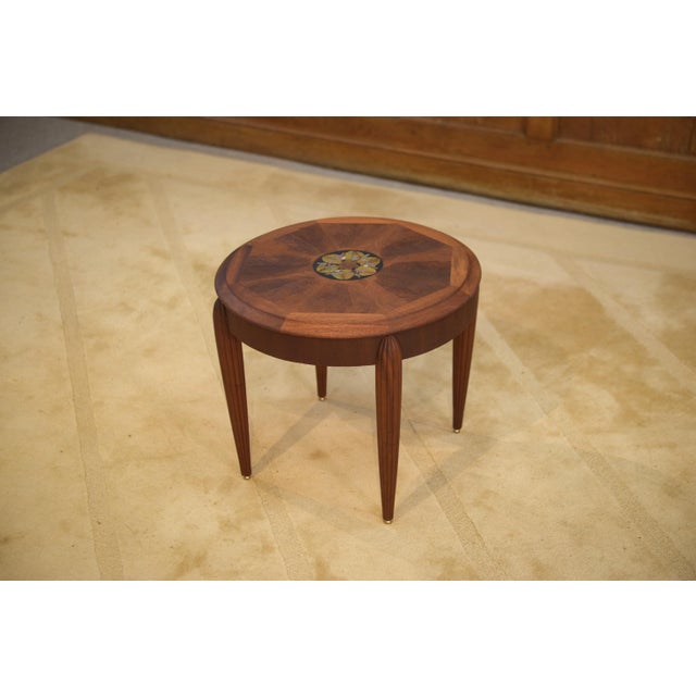 1930s Wooden and Marquetry Side Table attributed to Maurice Dufrêne, 1930s For Sale - Image 5 of 11