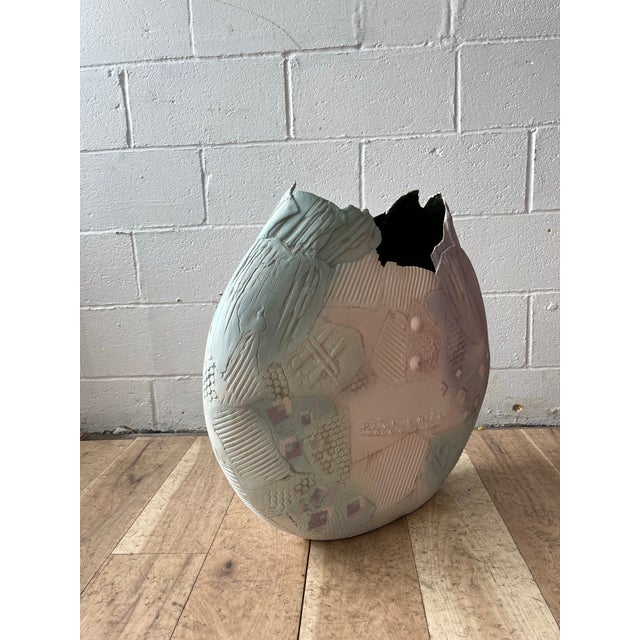 Contemporary Gail Markiewicz Hand Built Patchwork Ceramic Vessel, Contemporary Studio Pottery For Sale - Image 3 of 10
