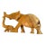 Vintage Mid-Century Kenyan Hand-Carved Hardwood Elephant Mother & Baby Figurine For Sale