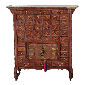 19th Century Chinese Medicine Cabinet in Elm