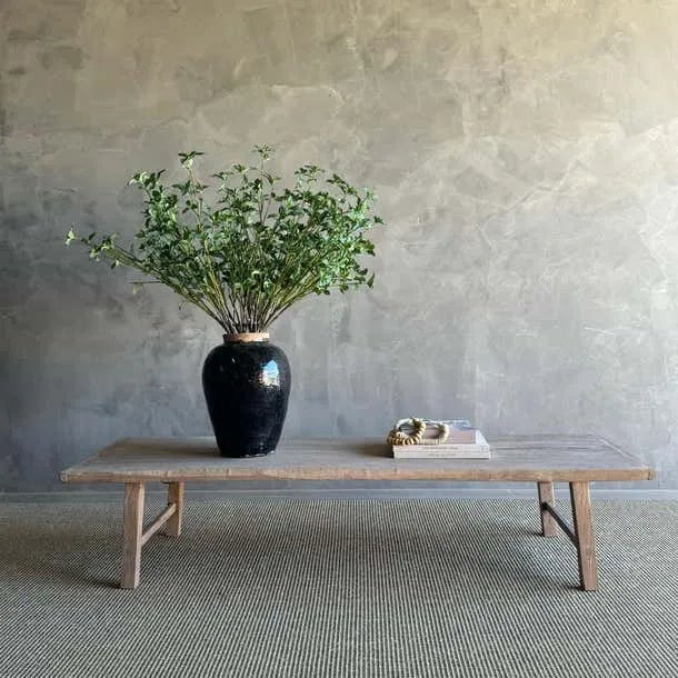 Introducing the authentic Vintage Elm Coffee Table or Bench, a rare find for those who appreciate the beauty of natural...