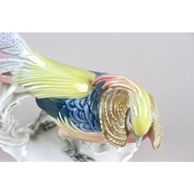 Golden Pheasant Porcelain Figurine by F. Karl Ens, Germany, 1920s For Sale - Image 11 of 18