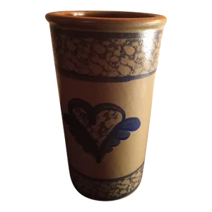 Signed 1992 Beaumont Brothers Pottery Bbp Stoneware Wine Chiller Croc or Vase