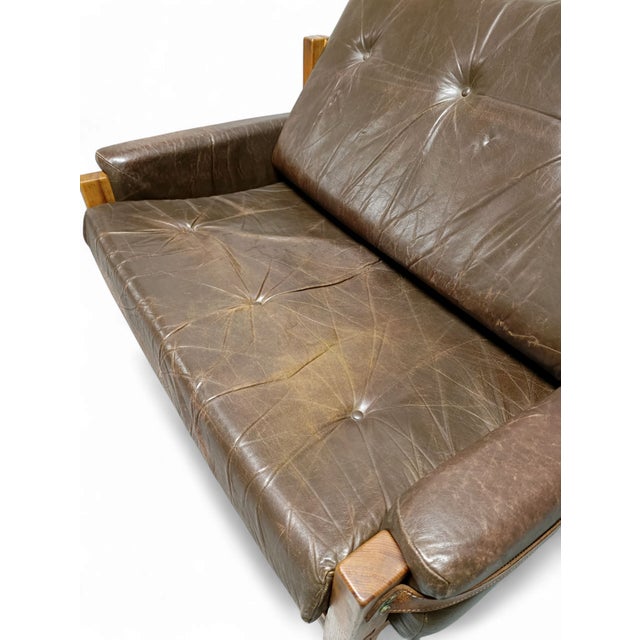 Model S17Z Love Seat attributed to Pierre Chapo, France, 1960s For Sale - Image 6 of 12