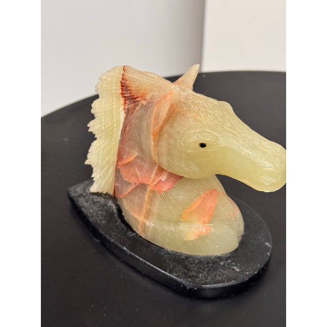 Amsterdam Sauer Carved Translucent Stone Horse Head Sculpture For Sale - Image 11 of 12