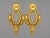 French 1970s French Maker Louis XVI Gold Bronze Wall Lamps Sconces-Pair For Sale - Image 3 of 13