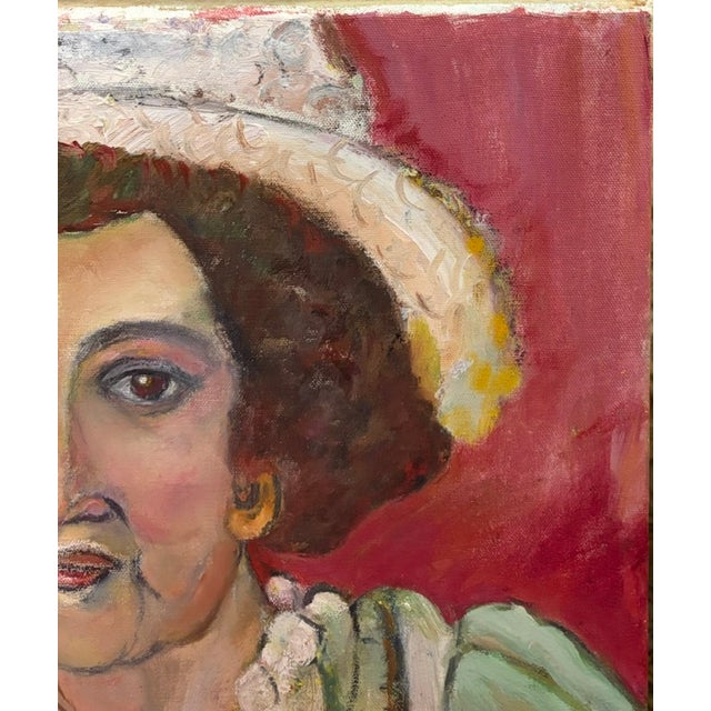 Paint Mid Century Portrait - Lottie, Signed For Sale - Image 7 of 11