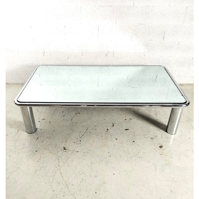 Cassina Mirrored and Steel Chromed Sesann Coffee Table by Gianfranco Frattini for Cassina, 1970s For Sale - Image 4 of 12