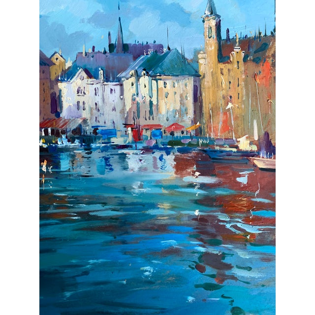 Blue Oil Painting Like in Venice Yuriy Suprunchuk For Sale - Image 8 of 12