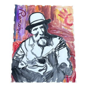 Contemporary Original Ej Hartmann Abstract Expressionist Portrait Painting
