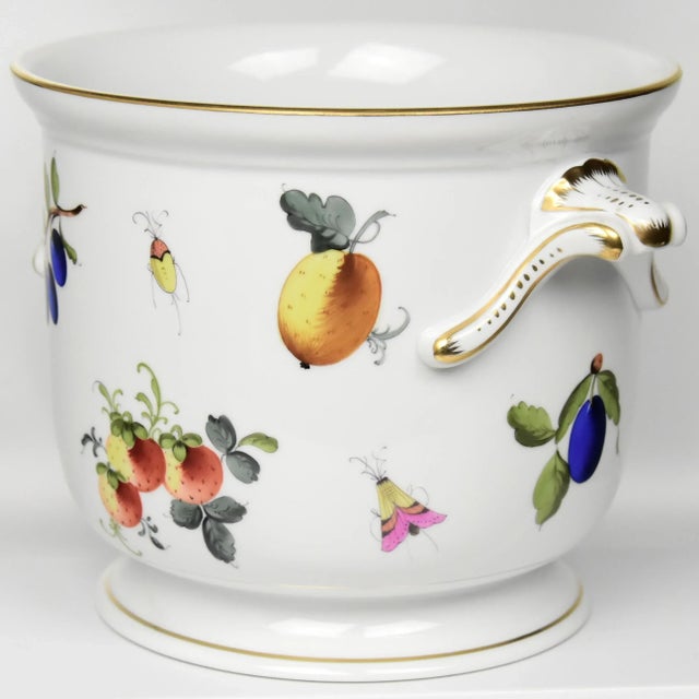 Pink Entirely Hand Painted, Large Vintage Herend Cachepots,/Bottle Coolers, a Pair For Sale - Image 8 of 12