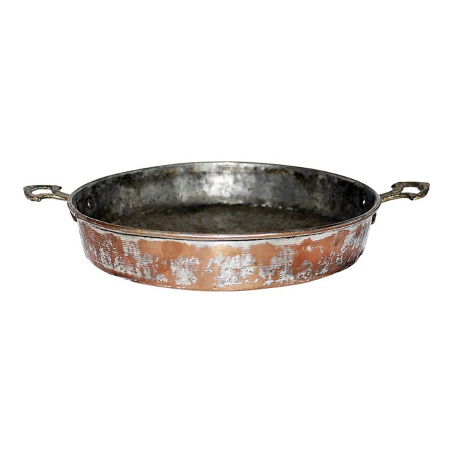 Rustic Copper & Brass Pan For Sale