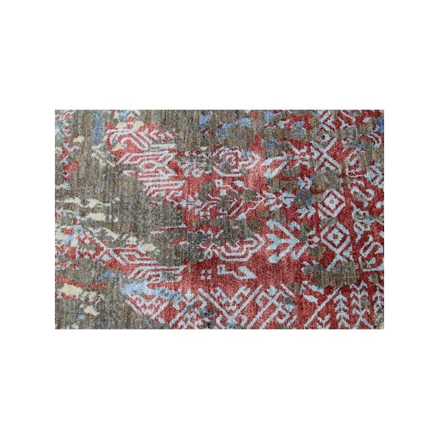 Exact Size: 9'1" x 12'4" Color: Multi Age: New Materials: Wool, Bamboo Silk Construction: Hand Knotted Origin: India