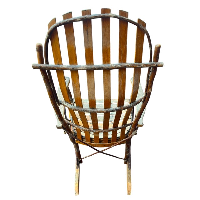 Wood Vintage Amish Handmade Hickory & Oak Bentwood Rocking Chair For Sale - Image 7 of 13