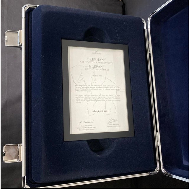 Swarovski '06 Swarovski Limited Edition Elephant #6,109/10,000 W/ Base, Box, Certs & More! For Sale - Image 4 of 18