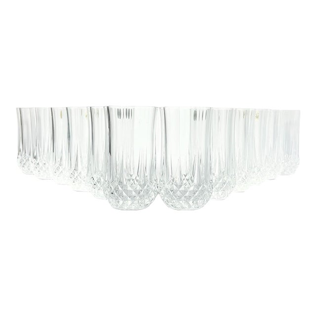 Cristal D’Arques Longchamp Set of 12 Crystal Highball Tumbler Glasses For Sale