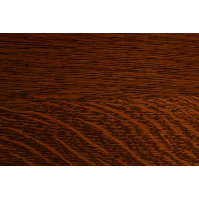 Exceptional Antique Quarter Sawn Oak Roll Top Desk With Carved 'Reading Hardware Co." Crest Panel For Sale - Image 13 of 18