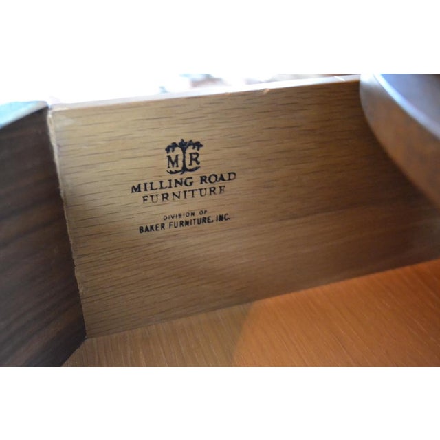 Late 20th Century Mid Century Milling Road by Baker Round End Table With Drawer For Sale - Image 5 of 6