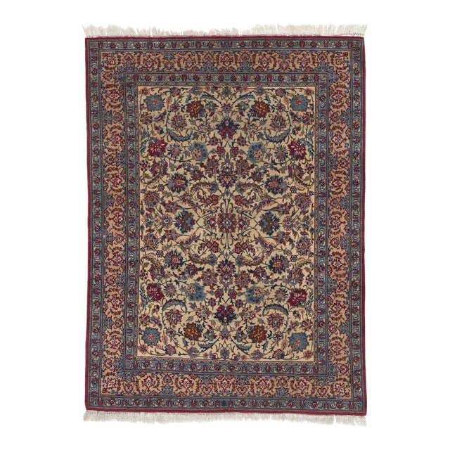 Vintage Persian Isfahan Rug - 05'00 X 06'09 For Sale