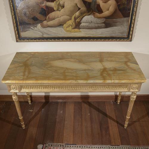 Console Table with Redone Marble Top For Sale - Image 5 of 7