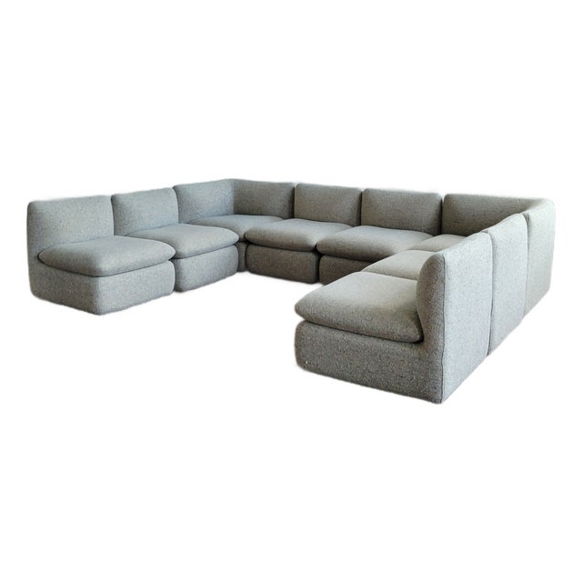 1980s Ganging Elysée 8 Pc Modular Sectional Sofa by Steelcase For Sale