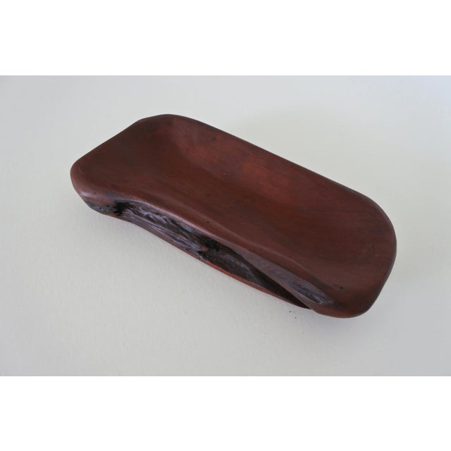 Mid-Century Modern Mid-Century French Hand Carved Free-Form Mahogany Wood Dish, 1950s For Sale - Image 3 of 6