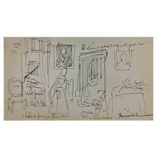 Pierre Georges Jeanniot, Figure, Original Drawing, Early 20th Century For Sale
