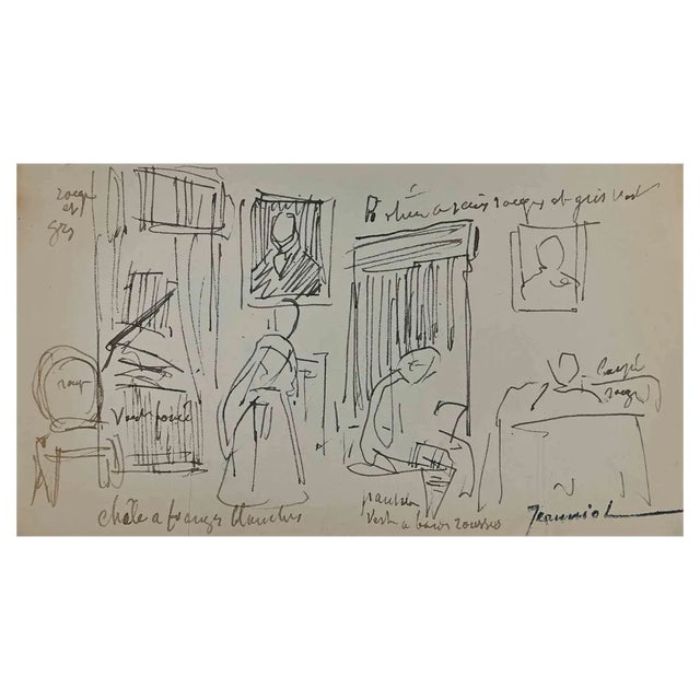 Pierre Georges Jeanniot, Figure, Original Drawing, Early 20th Century For Sale