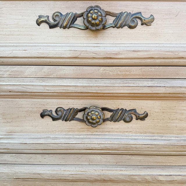 Tan 1970s Drexel French Provincial Cabernet Blanc 9 Drawer Dresser / Credenza For Sale - Image 8 of 13