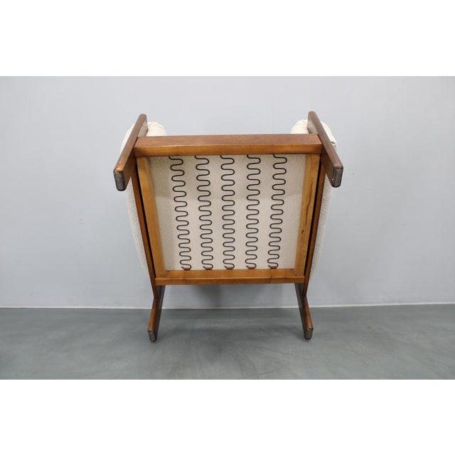 Mid-Century Bouclé Armchair, Czechoslovakia, 1970s For Sale - Image 16 of 17