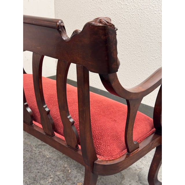 19th Century Victorian Mahogany Settee For Sale - Image 11 of 12