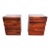 MCM Solid Exotic Wood Nightstands Rustic Brutalist Pair For Sale