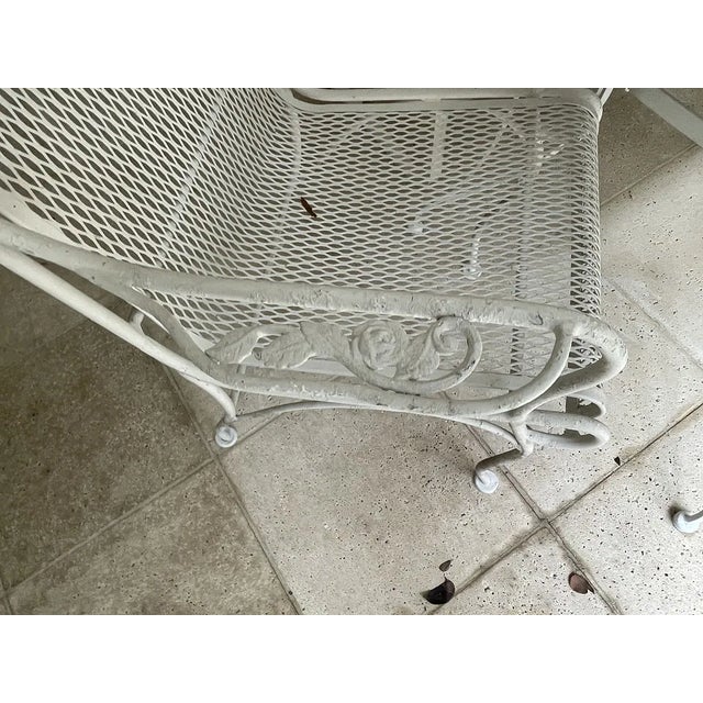 Large Vintage Table and Wrought Iron Table & 5 Chairs For Sale - Image 9 of 11