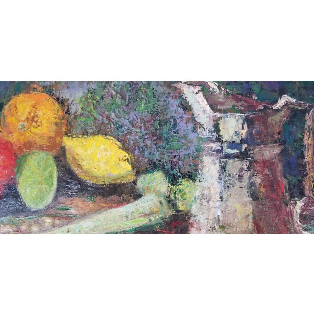 1970s Vintage Tania Priest Still Life With Fruit Oil on Canvas Painting For Sale - Image 5 of 11