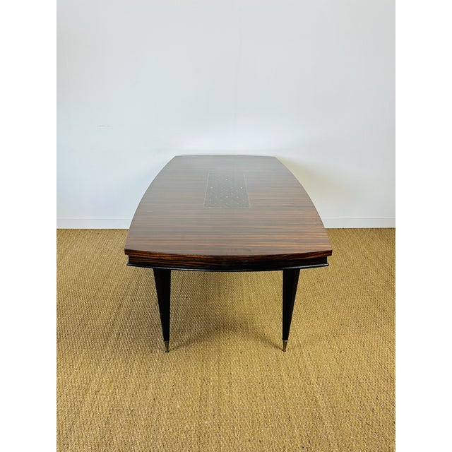 Art Deco Dining Table in Macassar Ebony with Marquetry, 1940s For Sale - Image 6 of 18