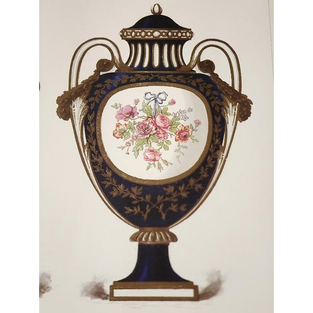 Wood French Sevres Vares Soft Porcelain Reproduction Framed Prints - A Pair For Sale - Image 7 of 12