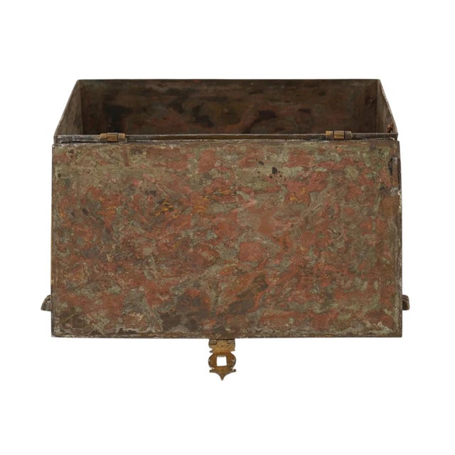 19th Century Antique Syrian Judaica Mamluk Style Silver Inlaid Covered Box For Sale - Image 5 of 9